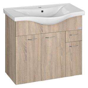 Aqualine Aqualine, KERAMIA FRESH mosdó szekrény 74,5x74x34,7cm, platina tölgy, 50083