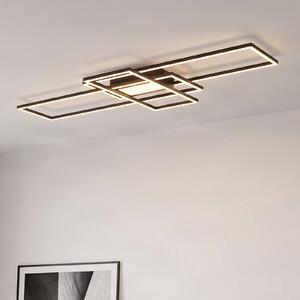 Lindby Ismera LED mennyezeti lámpa, 3 keret, antracit, dimmelhető, Fekete, Nappali / Étkező, Alumínium, Modern