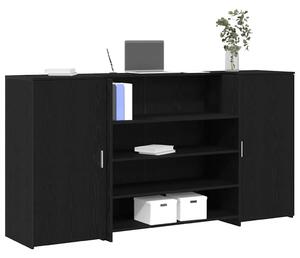 VidaXL recepciós pult fekete tölgyszínű 200x50x103,5 cm szerelt fa