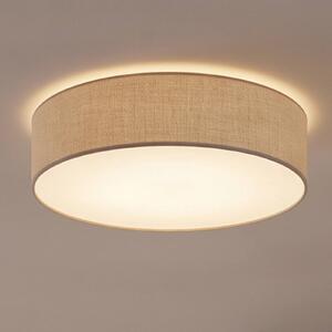 Eko-Light Leano mennyezeti világítás, szürke, vászonborítás, Ø 50 cm, dimmelhető, Alu / szürke / cink, Nappali / Étkező, Textil / szövet / selyem, Modern