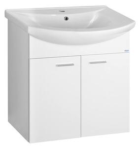 Aqualine Aqualine, ZOJA mosdó szekrény 61,5x74x32,5cm, 2 ajtós, fehér, 51063