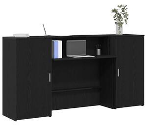 VidaXL recepciós pult fekete tölgyszínű 200x50x103,5 cm szerelt fa