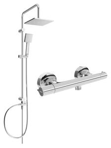 Mexen Tord zuhanygarnitúra esőzuhannyal és Slim termosztatikus zuhanycsappal, króm, 77105200-00