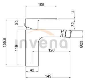 Invena Nyks, szabadon álló bidé mixer, fényes króm, INV-BB-28-001-S