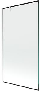 Mexen Next, kádparaván 1 szárny 100 x 150 cm, fix szárny, 6 mm átlátszó üveg fekete mintával, fehér profil, 895-100-000-00-70-20