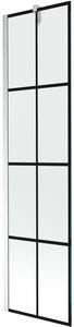 Mexen Next, kádparaván 1 szárny 50 x 150 cm, fix szárny, 6 mm átlátszó üveg fekete mintával, króm profil, 895-050-000-00-77-01