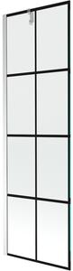 Mexen Next, kádparaván 1 szárny 60 x 150 cm, fix szárny, 6 mm átlátszó üveg fekete mintával, króm profil, 895-060-000-00-77-01