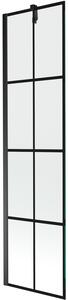 Mexen Next, kádparaván 1 szárny 50 x 150 cm, fix szárny, 6 mm átlátszó üveg fekete mintával, fekete profil, 895-050-000-00-77-70