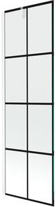 Mexen Next, kádparaván 1 szárny 60 x 150 cm, fix szárny, 6 mm átlátszó üveg fekete mintával, fehér profil, 895-060-000-00-77-20