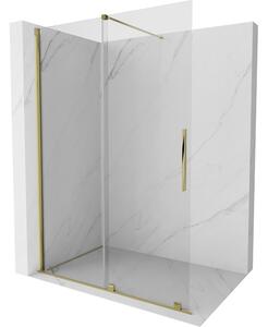 Mexen Velar, nyílásba tolóajtó Walk-In 140 cm, 8 mm átlátszó üveg, arany fényes, 871-140-000-03-50