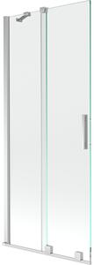 Mexen Velar, 2 szárnyas eltolható kádparaván 80 x 150 cm, 8mm átlátszó üveg, króm profil, 896-080-000-01-01