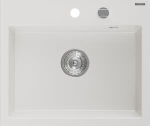 Mexen Oscar, 1 kamrás gránit mosogató 580x490x205 mm, fehér, 6519581000-20