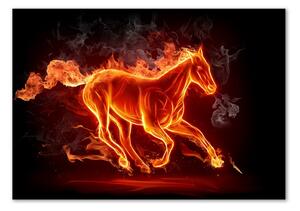 Üvegkép A ló a lángok