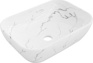 Mexen Rita, asztali mosogató 455x325x135 mm, fehér-fehér kőutánzat, 21084583