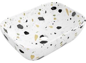 Mexen Rita, asztali mosogató 455x325x135 mm, fehér-terrazzo mintás, 21084587