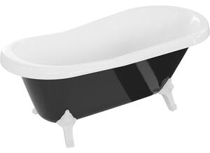Mexen, Mexen Retro wanna wolnostojąca 150 x 73 cm, fehér/fekete, fehér lábak - 53251507375-20