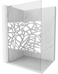 Mexen Kioto L, Walk-In zuhany paraván 70 x 200 cm, 8 mm átlátszó üveg fehér mintás, króm profil, 800-070-103-01-85