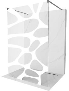 Mexen Kioto, Walk-In zuhany paraván 100 x 200 cm, 8 mm átlátszó üveg fehér mintás, grafit profil, 800-100-002-66-97