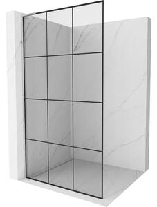 Mexen Kioto L, Walk-In zuhany paraván 100 x 200 cm, 8 mm átlátszó üveg fekete mintás, króm profil, 800-100-103-01-77