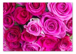 Egyedi üvegkép Egy csokor rózsaszín rózsa