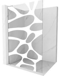 Mexen Kioto L, Walk-In zuhany paraván 80 x 200 cm, 8 mm átlátszó üveg fehér mintás, króm profil, 800-080-103-01-97