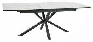 Logan Ceramic Bővíthető Étkezőasztal Kerámia-MDF Mattfehér Csillag Vázzal