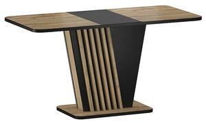 Nevio Artisan Kihúzható Étkezőasztal Laminált Tölgy-Fekete Modern