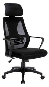 Q-095 Ergonomikus Hálós Forgószék Fejtámlával Fekete