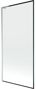 Mexen Next L, 1 szárnyas kádparaván 90 x 150 cm, 6mm átlátszó üveg-fekete mintás, króm profil, 895-090-000-03-70-01