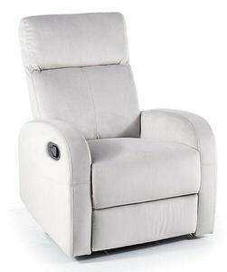 Olimp Velvet Kényelmi Hintaszék Világosszürke Bársony Dönthető Relax Fotel