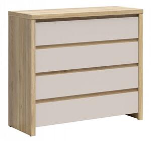 Komód Nolroma 105, Laminált forgácslap, 92x105x41cm, Tölgy, Kasmír