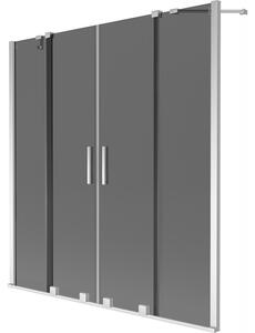 Mexen Velar Duo, 2 szárnyas eltolható kádparaván 160 x 150 cm, 8mm szürke üveg, króm profil, 896-160-000-42-01
