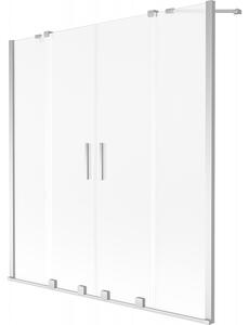 Mexen, Mexen Velar Duo 2 szárnyas eltolható kádparaván 160 x 150 cm, fagy, króm - 896-160-000-32-01