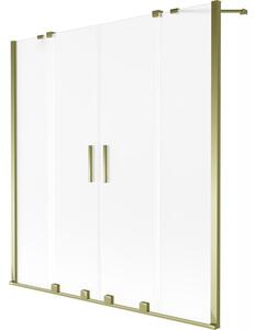 Mexen, Mexen Velar Duo 2 szárnyú eltolható kádparaván 140 x 150 cm, fagy, arany - 896-140-000-32-50