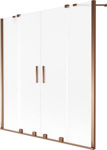 Mexen, Mexen Velar Duo 2 szárnyú eltolható kádparaván 160 x 150 cm, fagy, rózsarany - 896-160-000-32-60