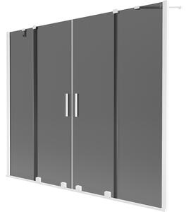 Mexen Velar Duo, 2 szárnyas eltolható kádparaván 170 x 150 cm, 8mm szürke üveg, fehér profil, 896-170-000-42-20