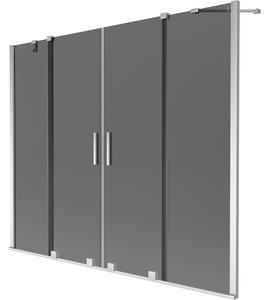 Mexen Velar Duo, 2 szárnyas eltolható kádparaván 170 x 150 cm, 8mm szürke üveg, króm profil, 896-170-000-42-01