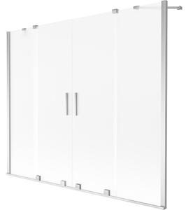 Mexen, Mexen Velar Duo 2 szárnyú eltolható kádparaván 170 x 150 cm, fagyos, króm - 896-170-000-32-01