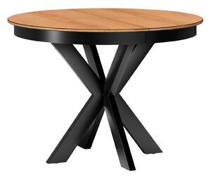 Asztal Lorsali 109, 75cm, Tölgy, Fekete