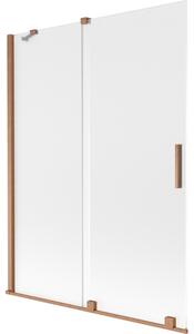 Mexen Velar, 2 szárnyas eltolható kádparaván 130 x 150 cm, 8 mm mattüveg, rézmatt, 896-130-000-31-65