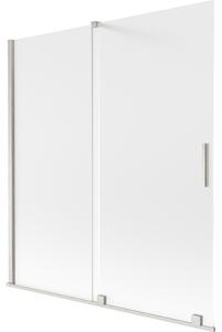 Mexen Velar, 2 szárnyú eltolható kádparaván 150 x 150 cm, 8 mm-es mattüveg, csiszolt acél, 896-150-000-31-97