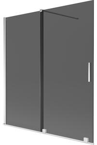 Mexen Velar, 2 szárnyas eltolható kádparaván 150 x 150 cm, 8mm szürke üveg, króm, 896-150-000-41-01