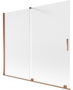 Mexen Velar, 2 szárnyas eltolható kádparaván 180 x 150 cm, 8 mm-es matt üveg, rózsaszín arany, 896-180-000-31-60