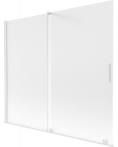 Mexen Velar, 2 szárnyas eltolható kádparaván 180 x 150 cm, 8 mm mattüveg, fehér matt, 896-180-000-31-20