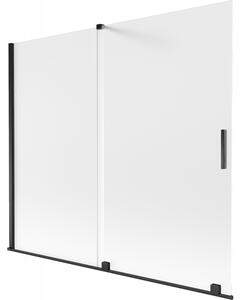 Mexen Velar, 2 szárnyas eltolható kádparaván 180 x 150 cm, 8 mm-es mattüveg, fekete matt, 896-180-000-31-70