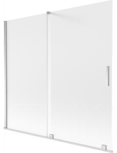 Mexen Velar, 2 szárnyas eltolható kádparaván 170 x 150 cm, 8 mm mattüveg, króm, 896-170-000-31-01