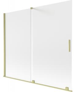 Mexen Velar, 2 szárnyas eltolható kádparaván 180 x 150 cm, 8 mm-es matt üveg, arany matt, 896-180-000-31-55