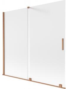 Mexen Velar, 2 szárnyas eltolható kádparaván 170 x 150 cm, 8 mm-es mattüveg, rézmatt, 896-170-000-31-65