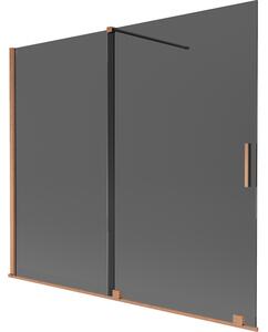 Mexen Velar, 2 szárnyas eltolható kádparaván 180 x 150 cm, 8mm szürke üveg, rézmatt, 896-180-000-41-65
