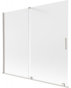 Mexen Velar, 2 szárnyas eltolható kádparaván 180 x 150 cm, 8 mm-es mattüveg, csiszolt acél, 896-180-000-31-97